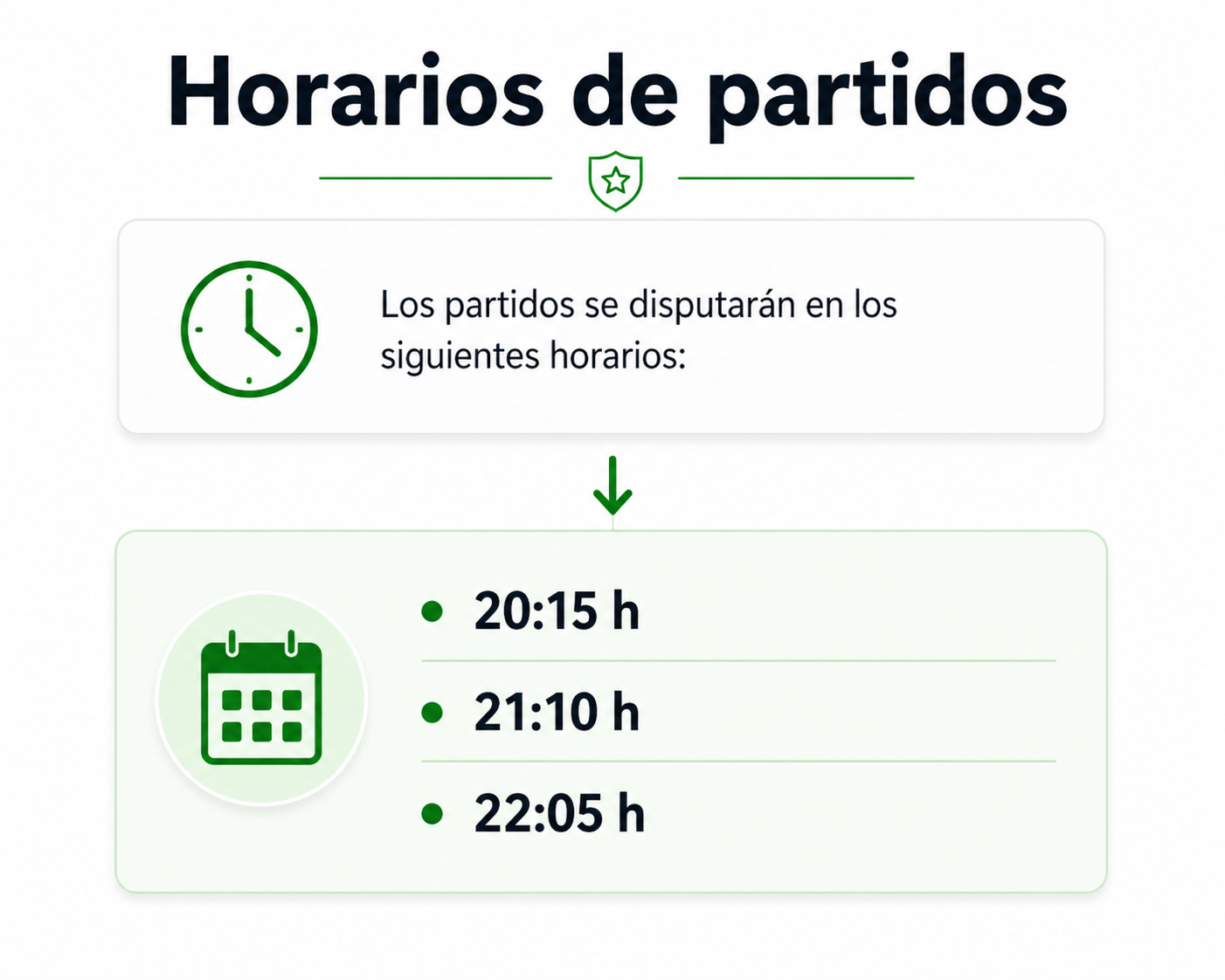 Horarios de partidos